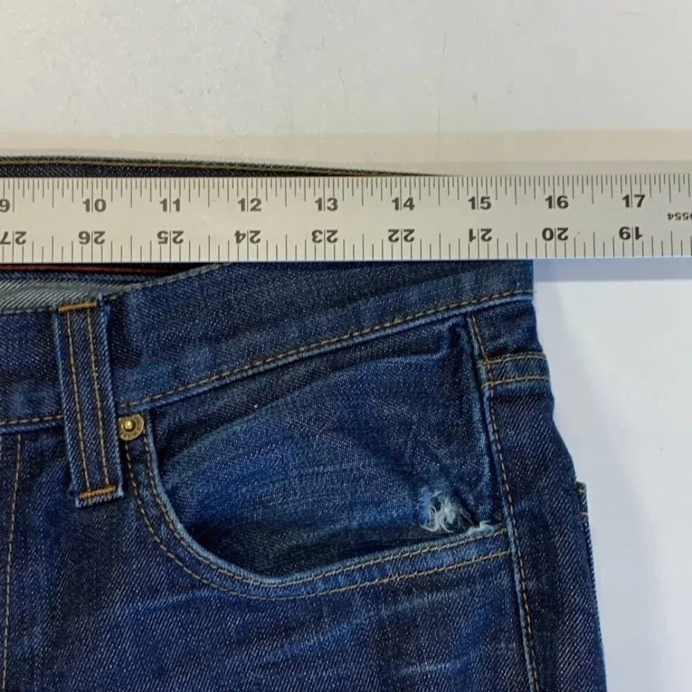 Current Elliott Men's The Slim Taper Distressed Mid Rise In Cove Jeans SZ 29x33 - Picture 12 of 14